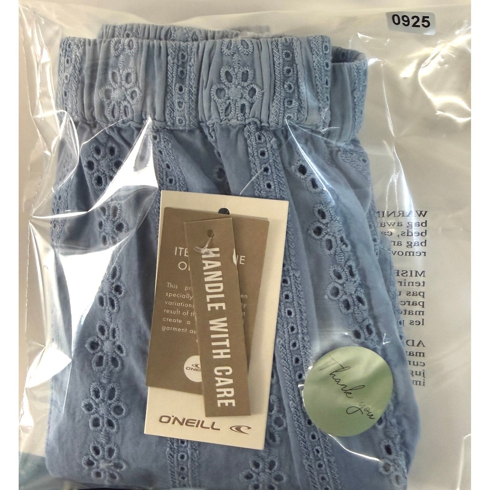 O'NEILL Womens Pam Eyelet Beach Cover-up Shorts Women M Blue Boho Casual Summer - Picture 11 of 11